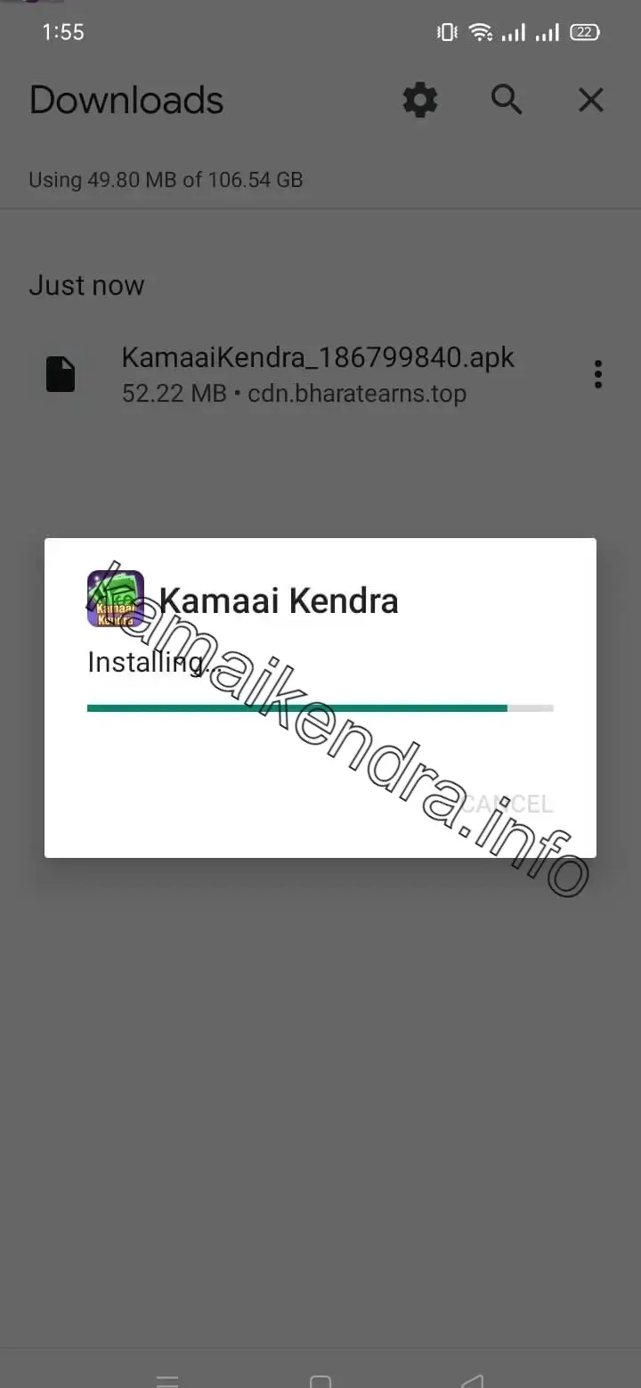 Screenshot of Kamai Kendra App-Based Income Generation